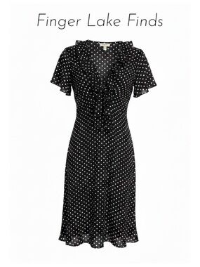 Dressbarn Polka Dot V-Neck Dress, 14
